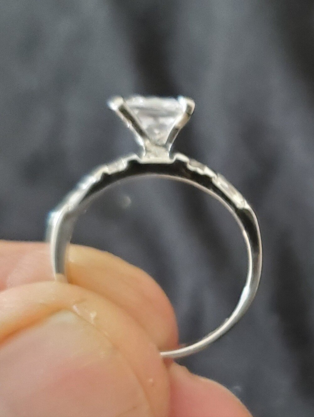 Sterling Silver Clear Solitaire Ring - Classic White Stone